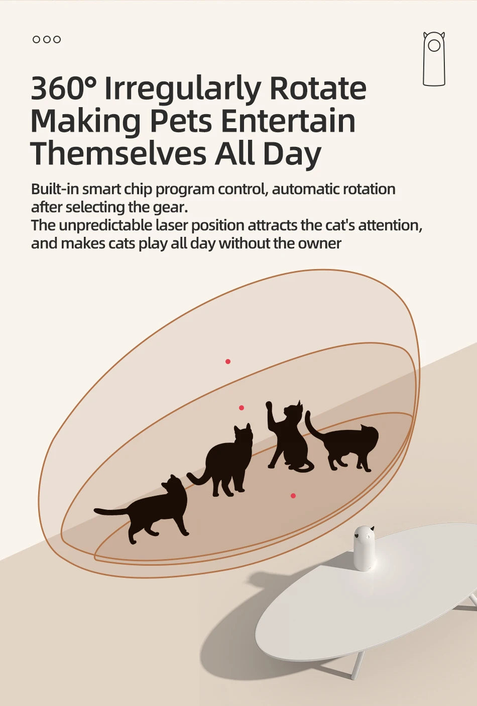 Automatic LED Laser Cat Toy – Interactive Smart Teaser for Indoor Cats