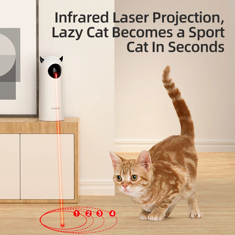 Automatic LED Laser Cat Toy – Interactive Smart Teaser for Indoor Cats