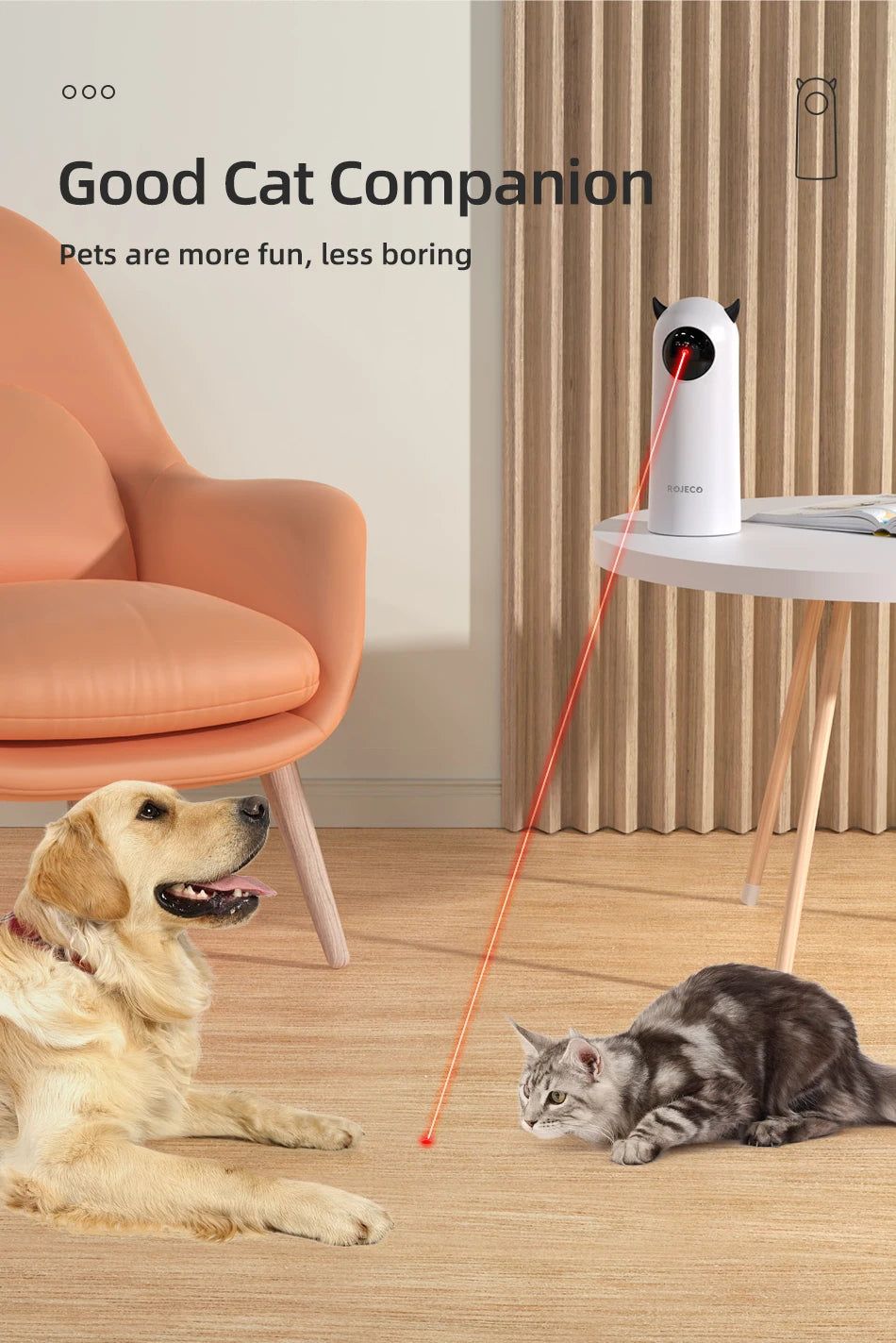 Automatic LED Laser Cat Toy – Interactive Smart Teaser for Indoor Cats