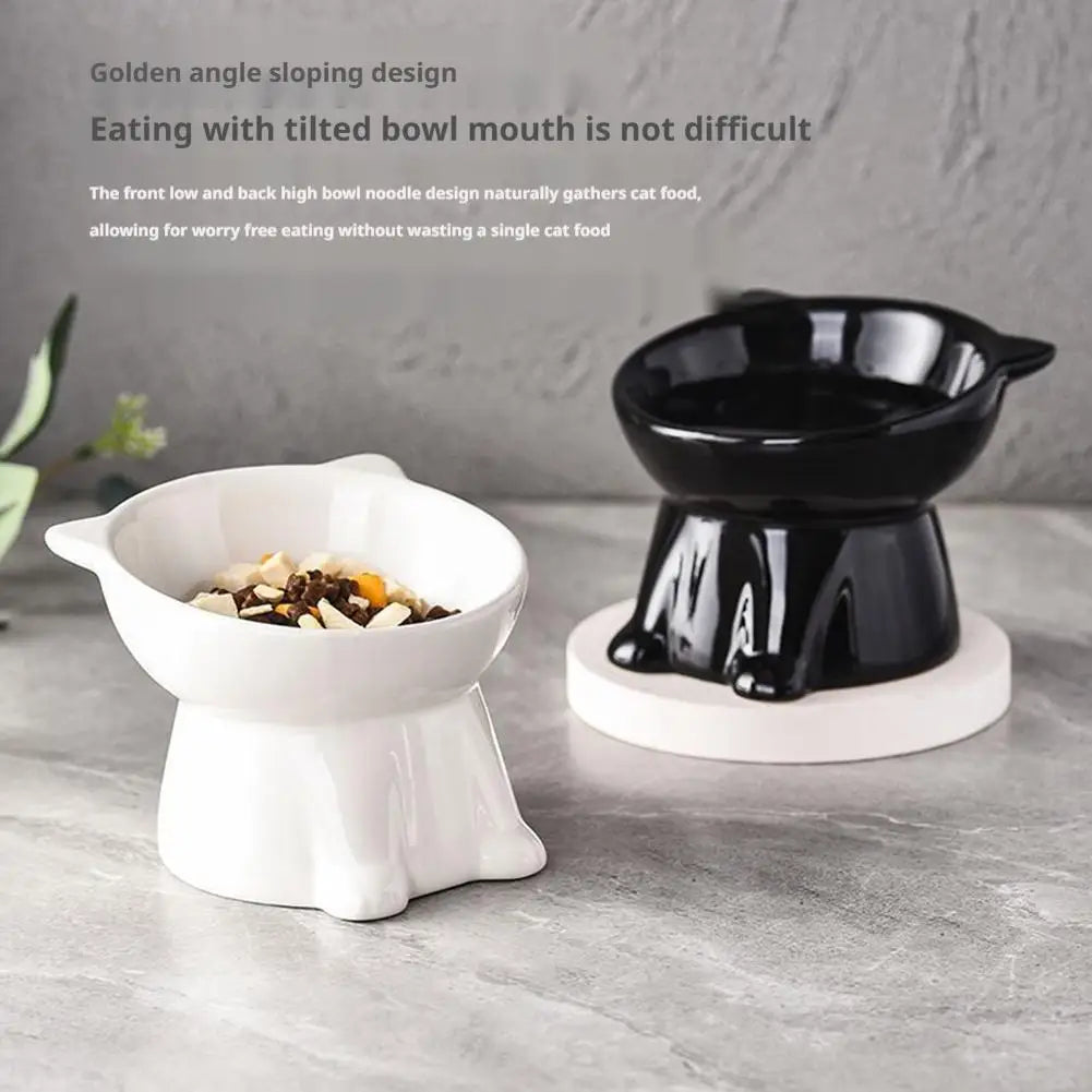Tilted Cat & Dog Bowl – Whisker-Friendly, Non-Slip Pet Food Bowl