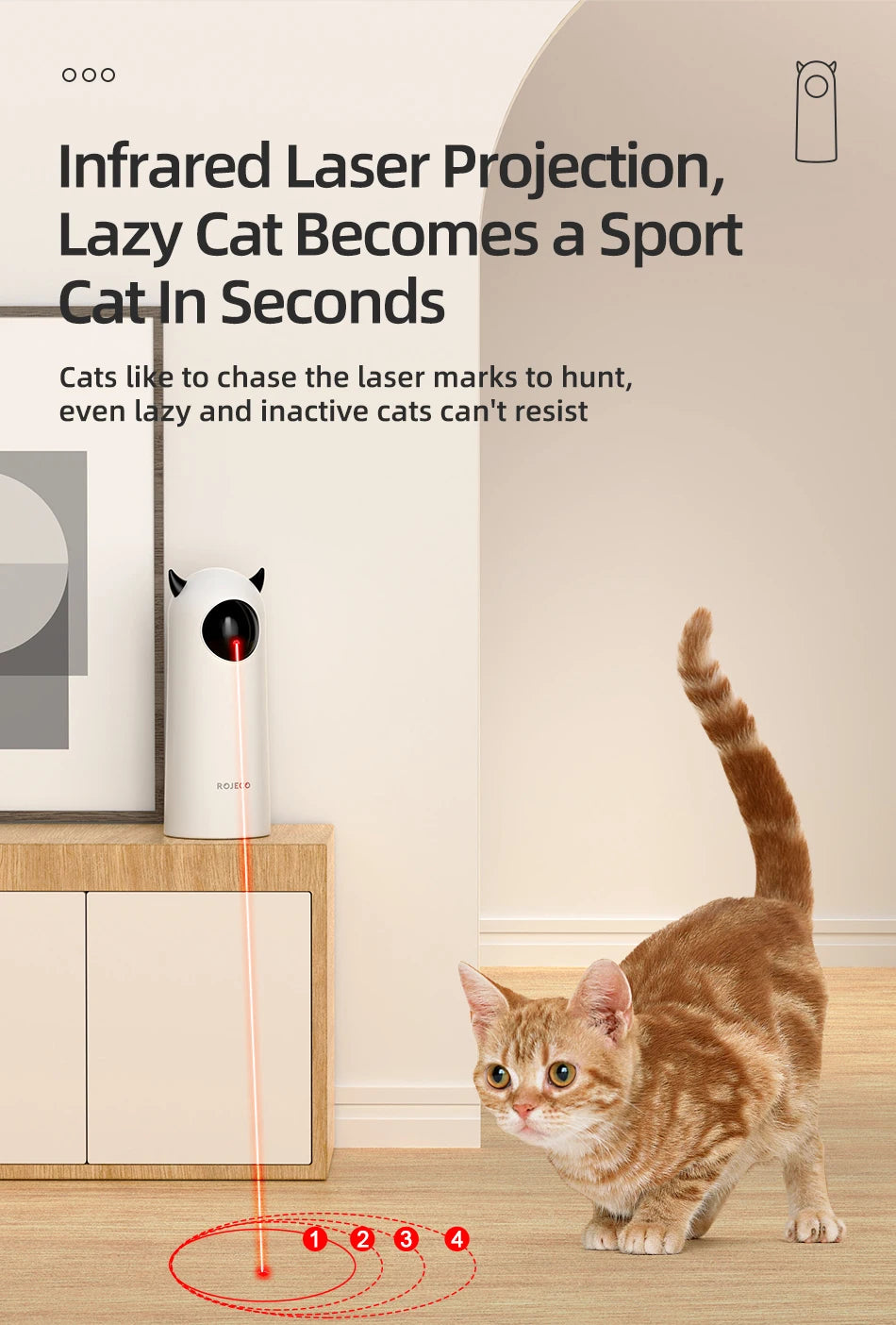 Automatic LED Laser Cat Toy – Interactive Smart Teaser for Indoor Cats