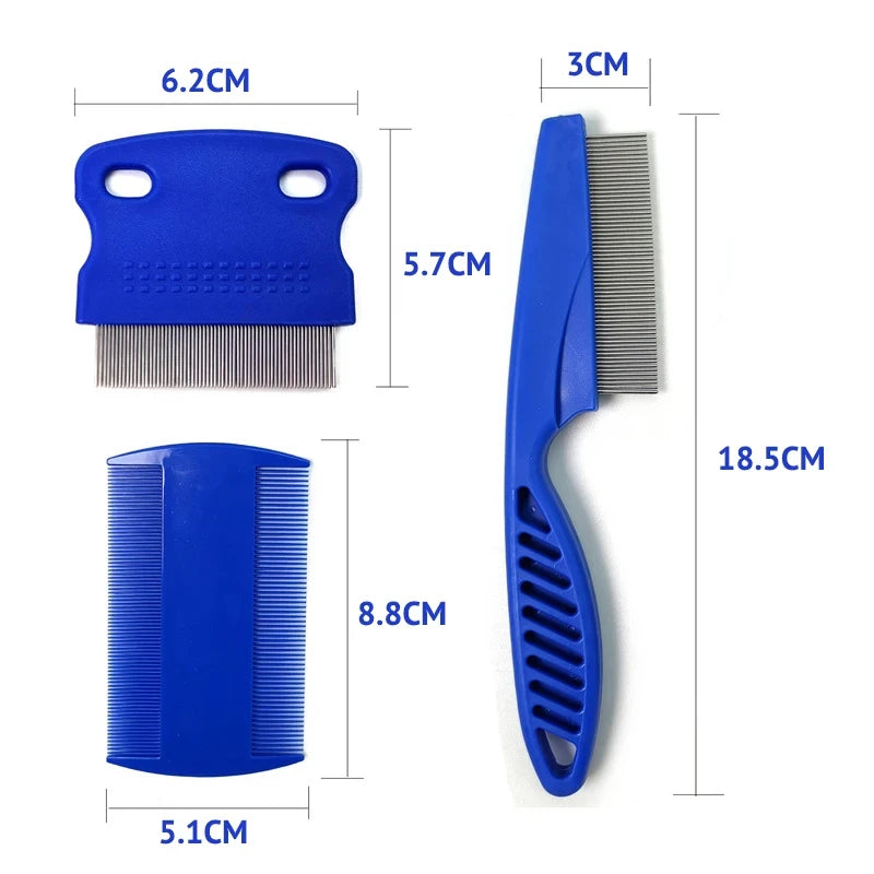 Flea Comb Set for Cats – 3-Piece Fine-Tooth Grooming Kit