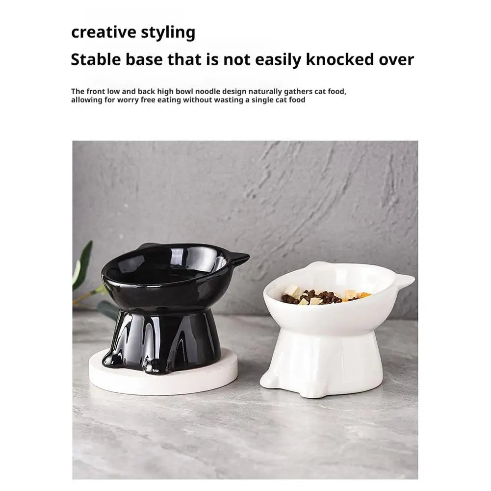 Tilted Cat & Dog Bowl – Whisker-Friendly, Non-Slip Pet Food Bowl
