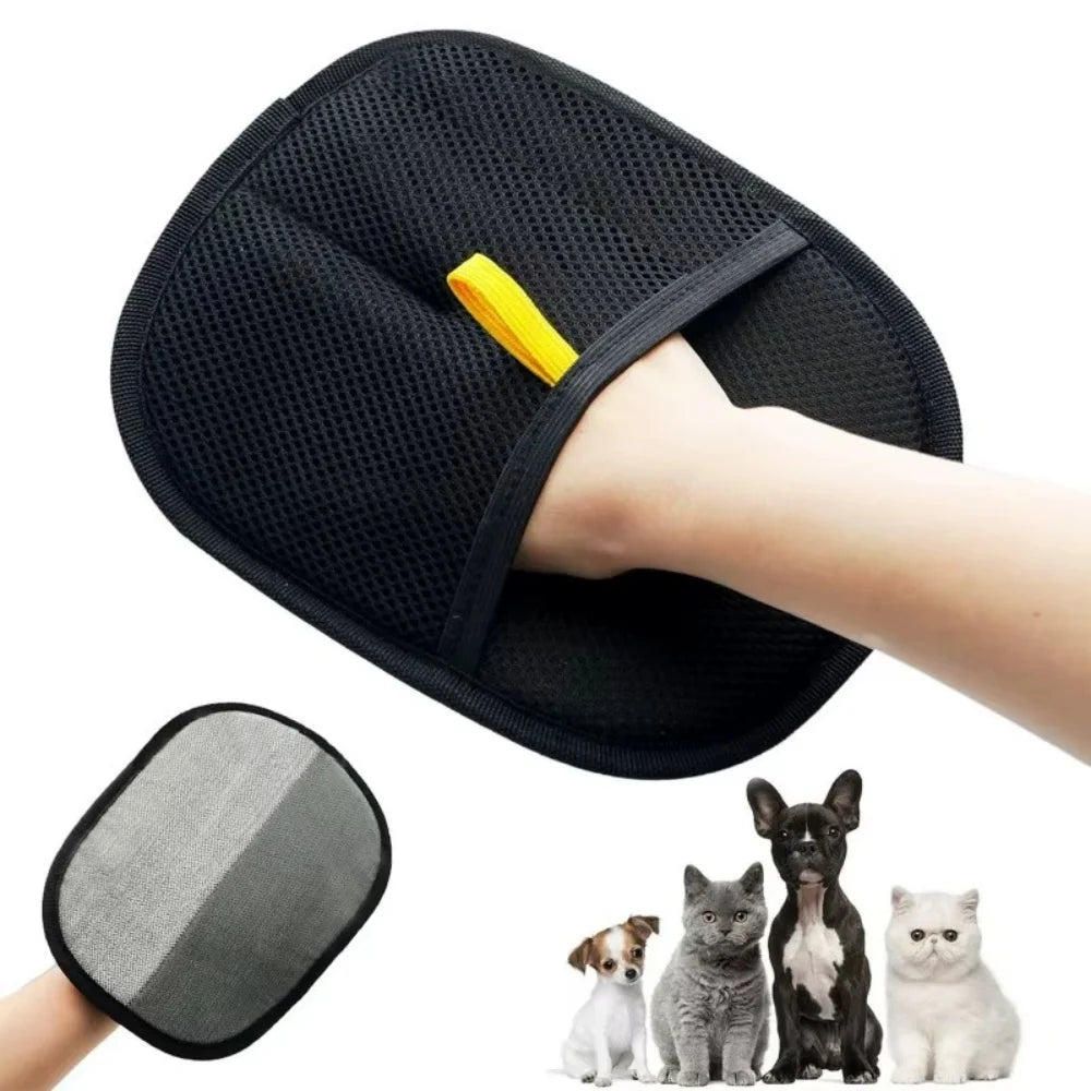 Pet Hair Removal Gloves | Double-Sided Grooming & De-Shedding Gloves for Cats & Dogs