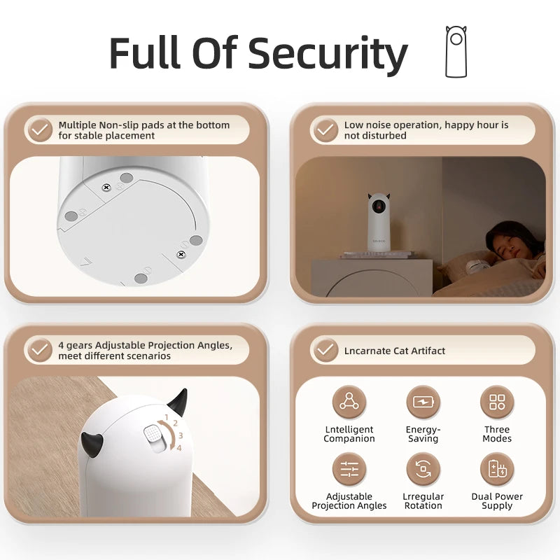 Automatic LED Laser Cat Toy – Interactive Smart Teaser for Indoor Cats