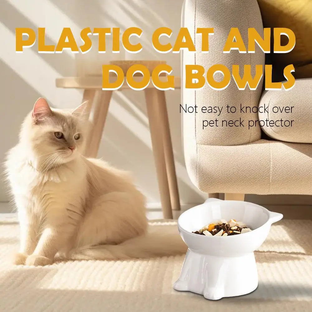 Tilted Cat & Dog Bowl – Whisker-Friendly, Non-Slip Pet Food Bowl
