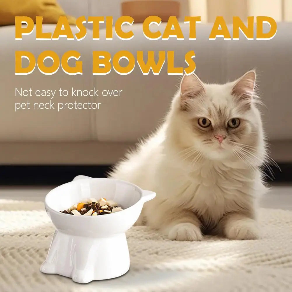 Tilted Cat & Dog Bowl – Whisker-Friendly, Non-Slip Pet Food Bowl